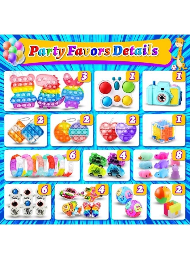 LEDIN 206 PCS Party Favors for Kids 3-5 8-12, Pop Fidget Toys Pack Birthday Gift Bulk Toys Halloween Goodie Bag Stuffers, Treasure Box Toys for Classroom Prizes Pinata Stuffers Carnival Prizes for kids - Image 2